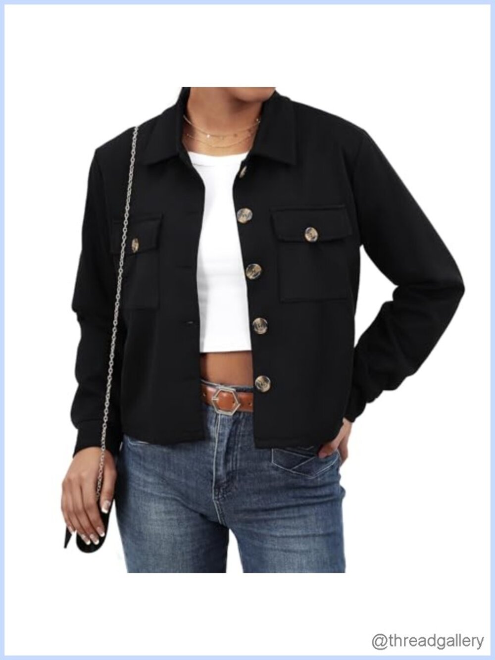 Faux Suede Cropped Jacket Button Down Shacket Women Long Sleeve Fall Coat